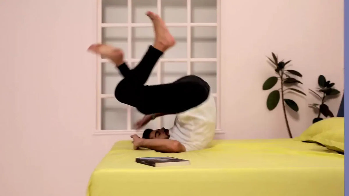 Falling back happily onto a new bed