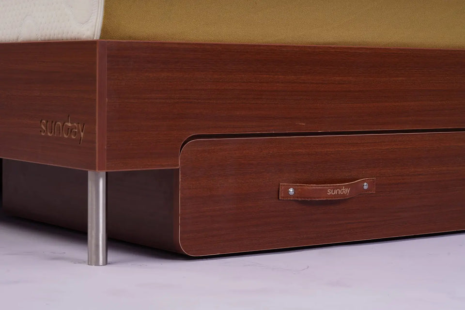 Wood panels, leather handles