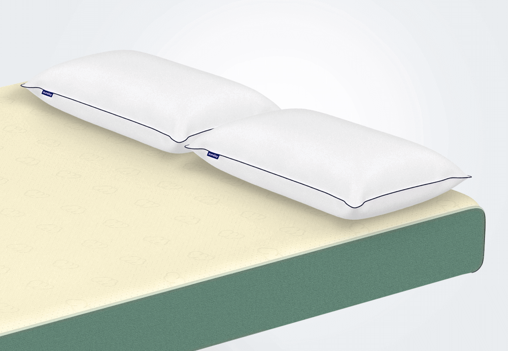 Two Delight Pillows on a Sunday mattress