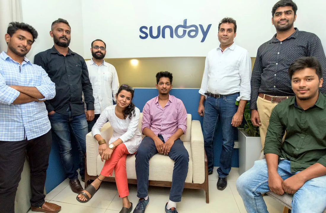 The Sunday team together, under the Sunday sign