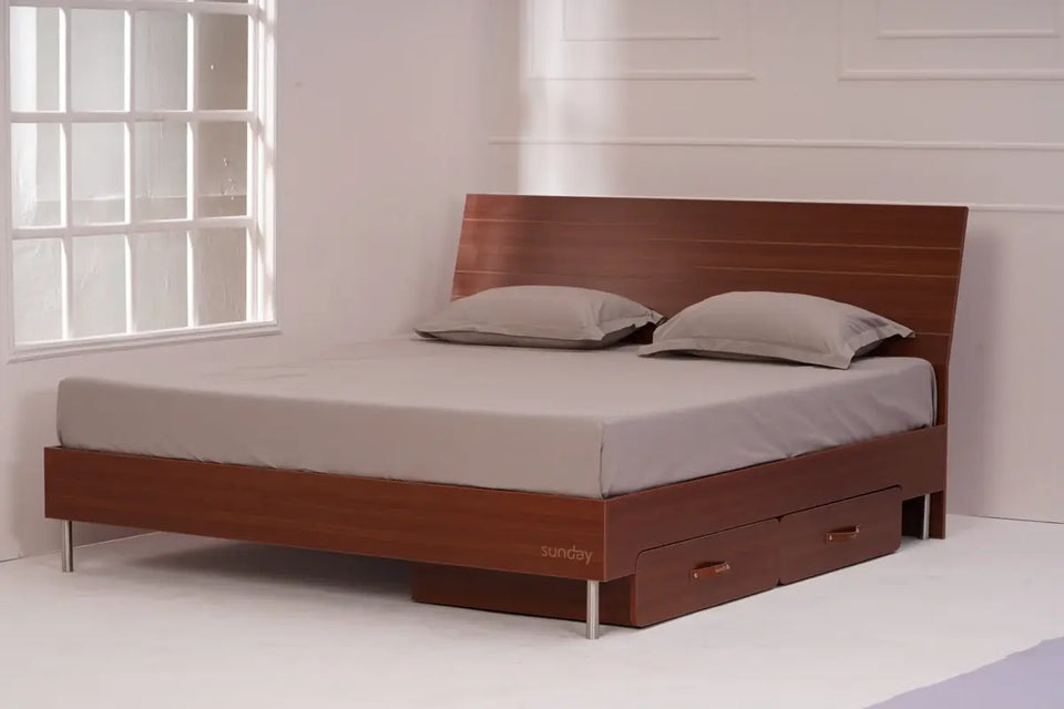 The Tilt Bed with the headboard and drawers
