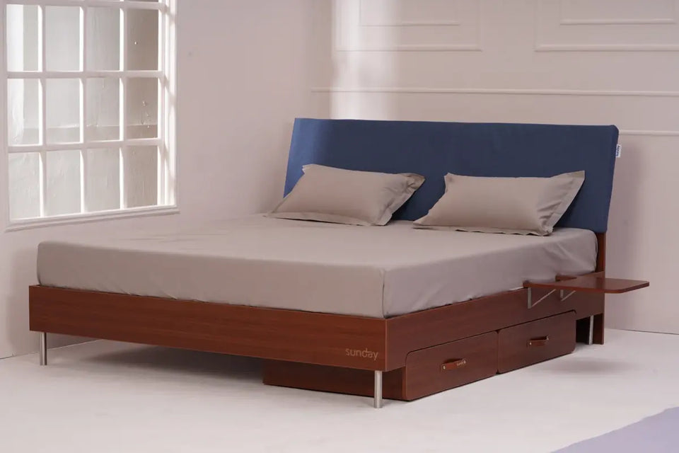 The Tilt Bed with the headboard cushion