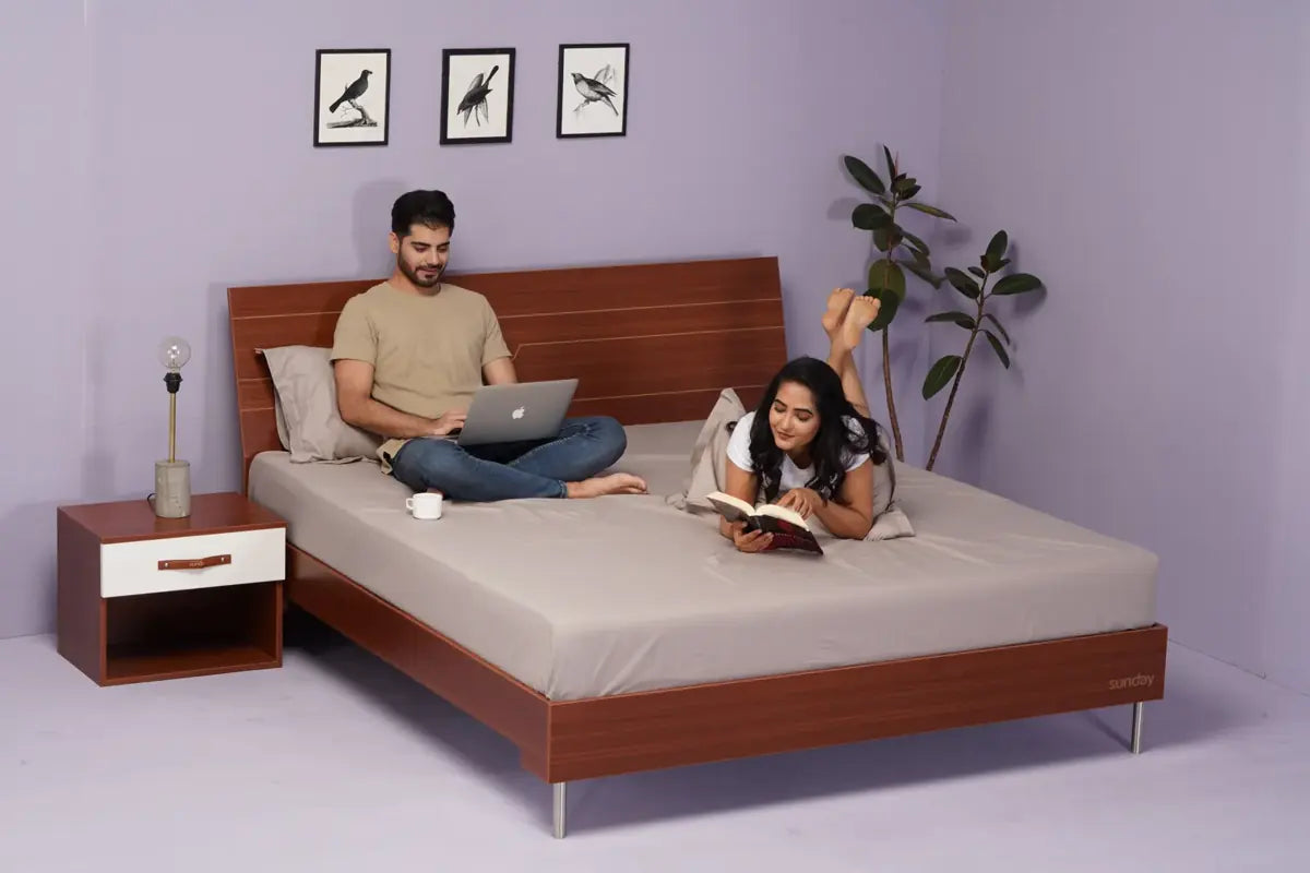 The Tilt Bed with the wooden headboard